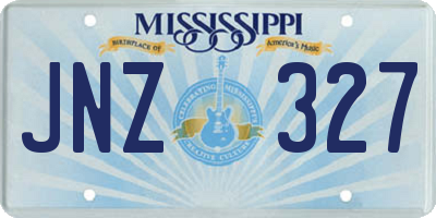 MS license plate JNZ327