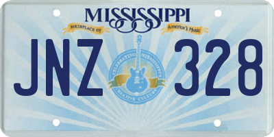 MS license plate JNZ328