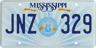 MS license plate JNZ329