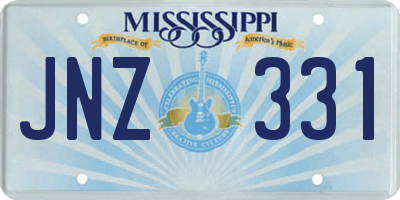 MS license plate JNZ331