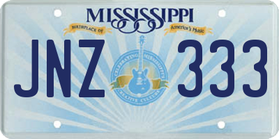 MS license plate JNZ333