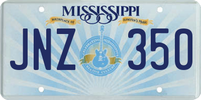 MS license plate JNZ350