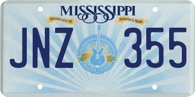 MS license plate JNZ355