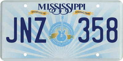 MS license plate JNZ358