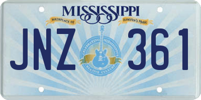 MS license plate JNZ361