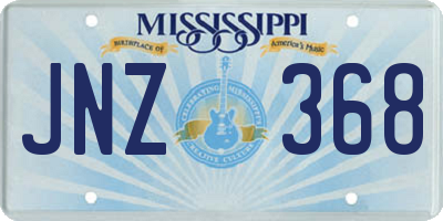 MS license plate JNZ368