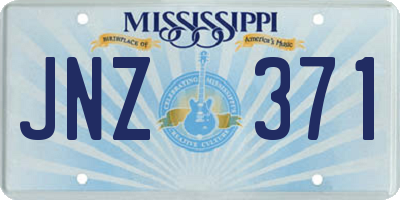 MS license plate JNZ371