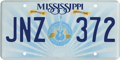 MS license plate JNZ372