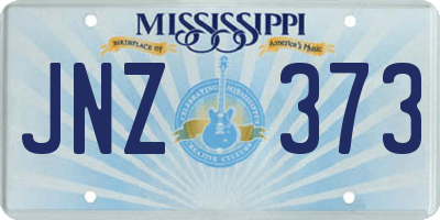MS license plate JNZ373