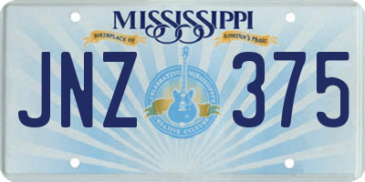 MS license plate JNZ375