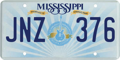 MS license plate JNZ376