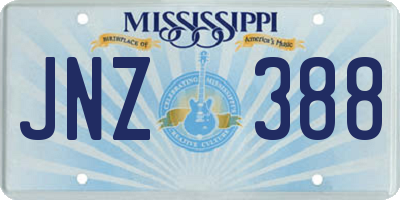 MS license plate JNZ388