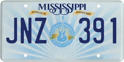 MS license plate JNZ391