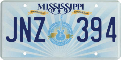 MS license plate JNZ394