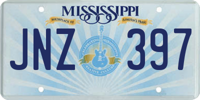 MS license plate JNZ397