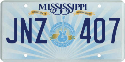 MS license plate JNZ407