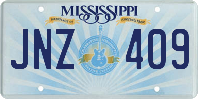 MS license plate JNZ409