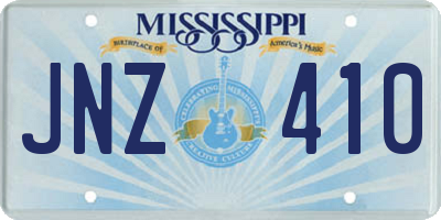 MS license plate JNZ410