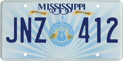 MS license plate JNZ412