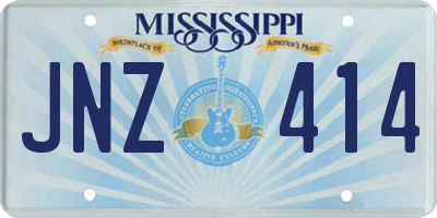 MS license plate JNZ414