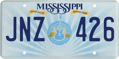 MS license plate JNZ426