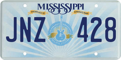 MS license plate JNZ428