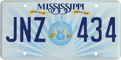 MS license plate JNZ434