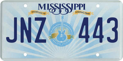MS license plate JNZ443