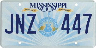 MS license plate JNZ447