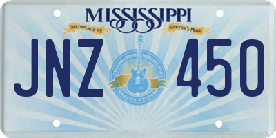 MS license plate JNZ450