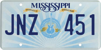MS license plate JNZ451