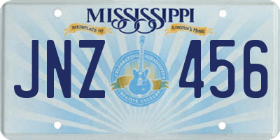 MS license plate JNZ456