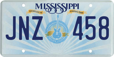 MS license plate JNZ458