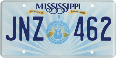MS license plate JNZ462