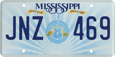 MS license plate JNZ469