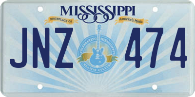MS license plate JNZ474