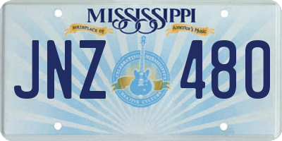 MS license plate JNZ480