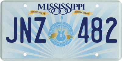 MS license plate JNZ482