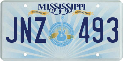 MS license plate JNZ493