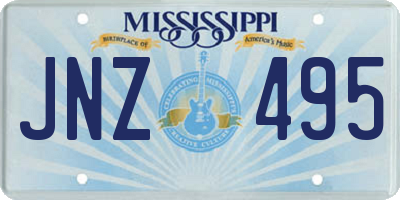 MS license plate JNZ495