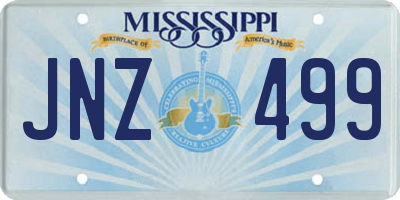 MS license plate JNZ499