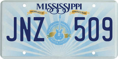 MS license plate JNZ509