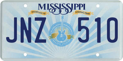 MS license plate JNZ510