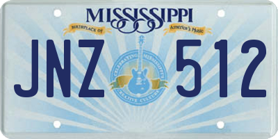 MS license plate JNZ512