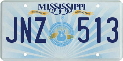 MS license plate JNZ513