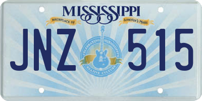 MS license plate JNZ515