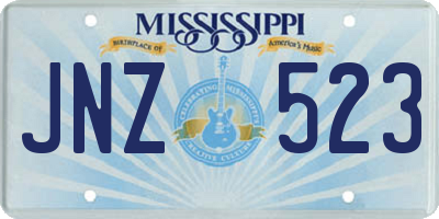 MS license plate JNZ523
