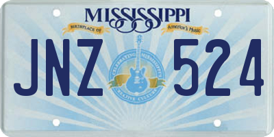 MS license plate JNZ524