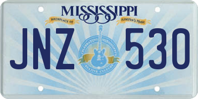 MS license plate JNZ530