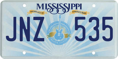 MS license plate JNZ535